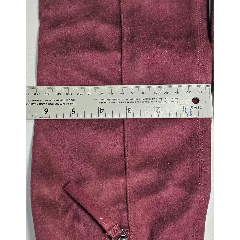 Franco Sarto Bailey Over The Knee Boots Dark Burgundy Suede Block Heel Womens 5M
